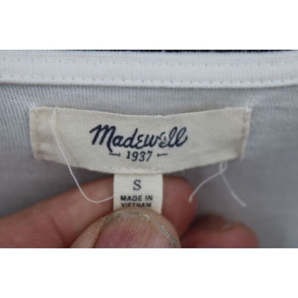 MADEWELL WHITE BLOUSE VNECK LONG SLEEVE SIZE SMALL - Picture 5 of 5